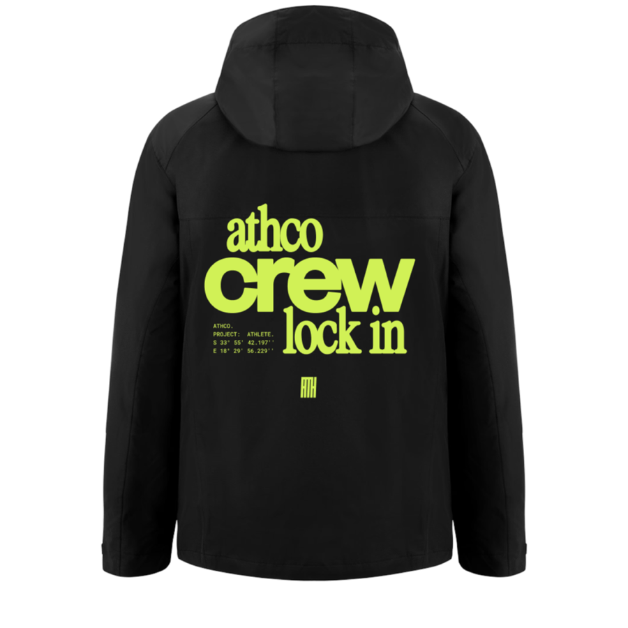 Back-print iteration 06: “athco crew lock in” stacked print